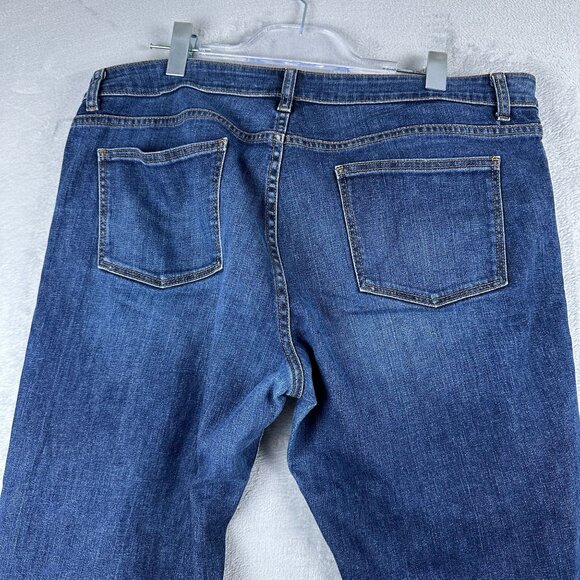 Talbots Signature Bootcut Jeans Womens Size 16/33 Medium Wash Frayed Hem Blue - Picture 4 of 12